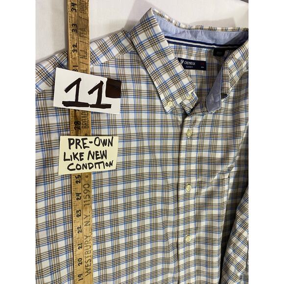 Daniel Cremieux Plaid Shirt Size 2XB Blue Beige White Button-Down Big & Tall - Picture 4 of 9